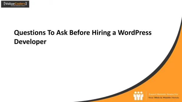 7 Key Questions to Ask Before Hiring An Expert WordPress Developer
