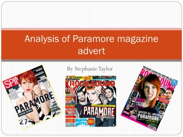 Analysis of paramore magazine