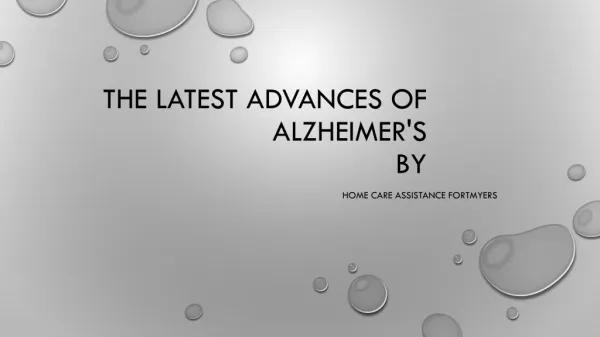 The Latest Advances of Alzheimer's
