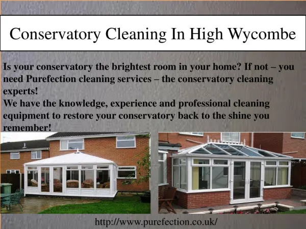 Conservatory Cleaning in High Wycombe