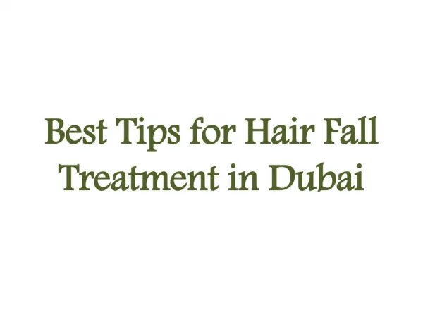 Hair Treatment Solution Dubai
