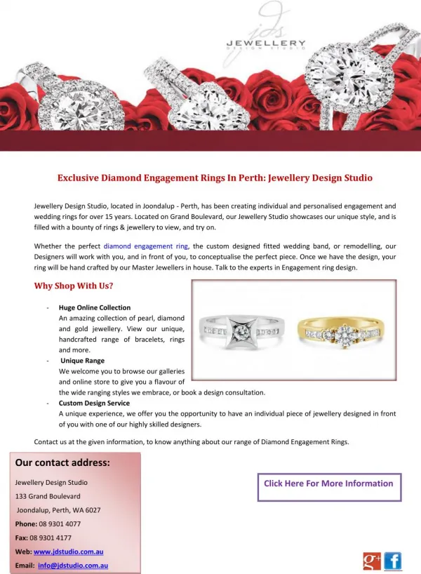 Exclusive Diamond Engagement Rings In Perth: Jewellery Design Studio