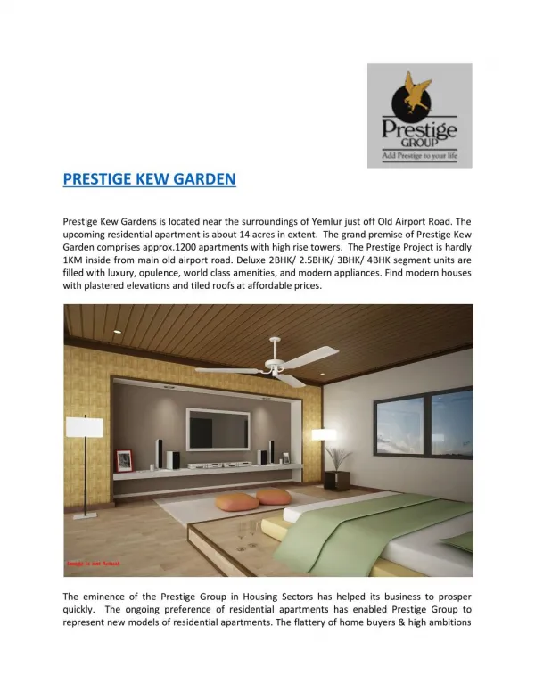 Prestige Kew Gardens |Marathahalli| Pre Launch |Bangalore