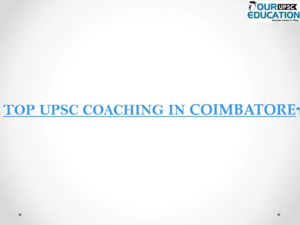 Top upsc coaching in coimbatore?