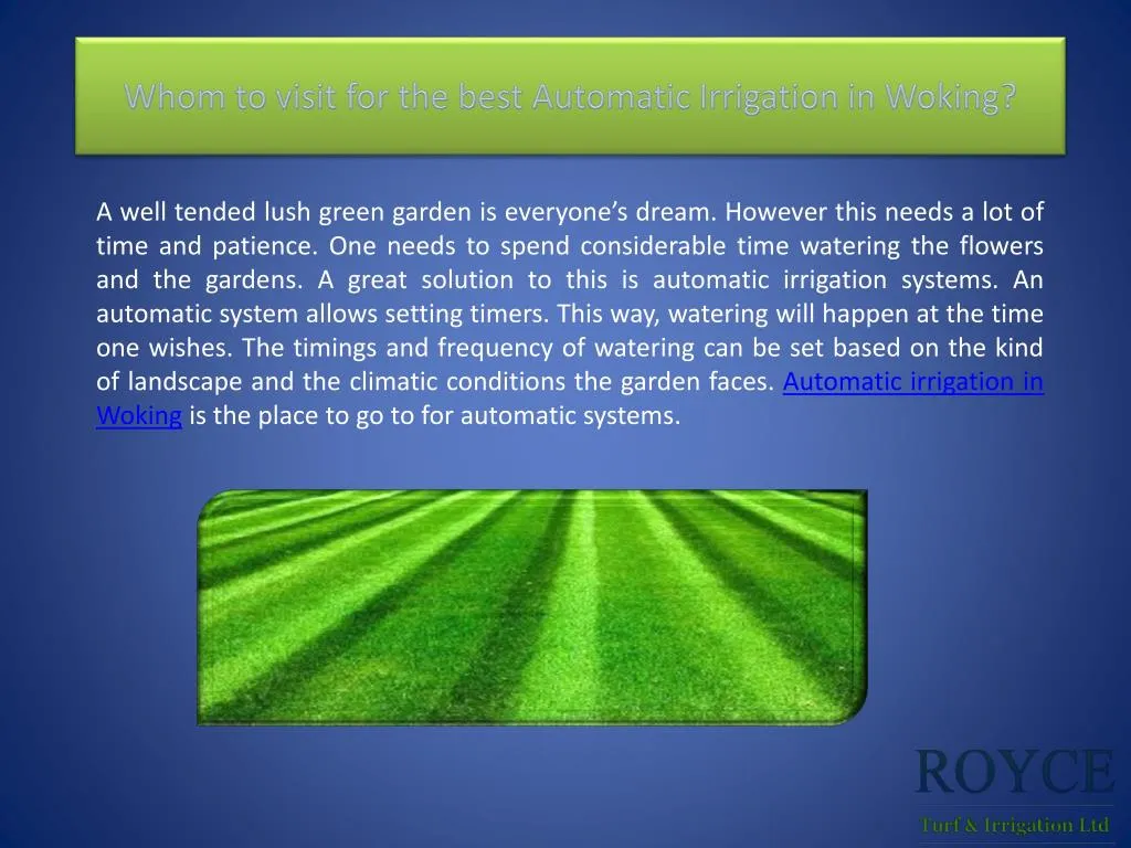 whom to visit for the best automatic irrigation in woking