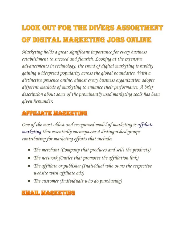 Digital-Email-Internet Marketing - Wisdom Jobs