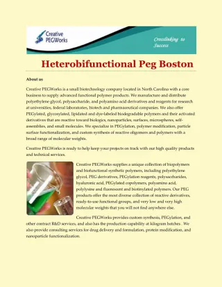Heterobifunctional Peg Boston - slide 1