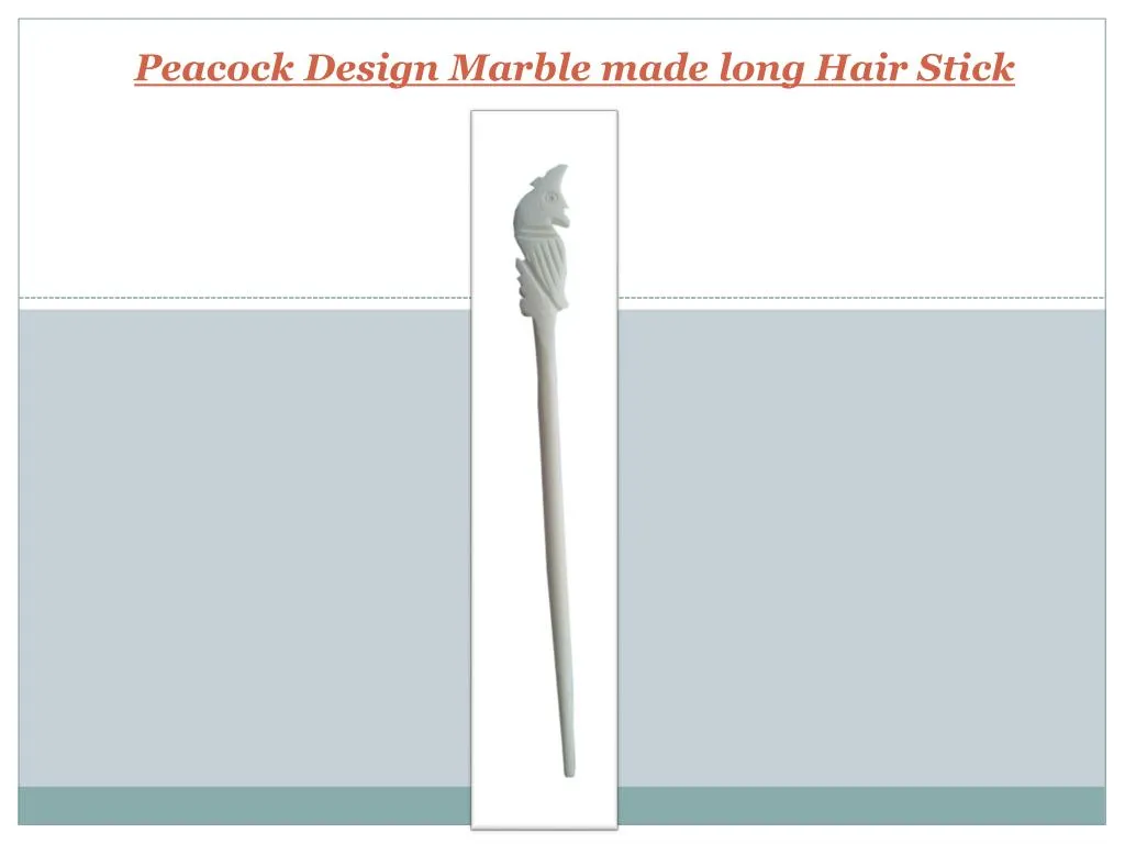 peacock design marble made long hair stick