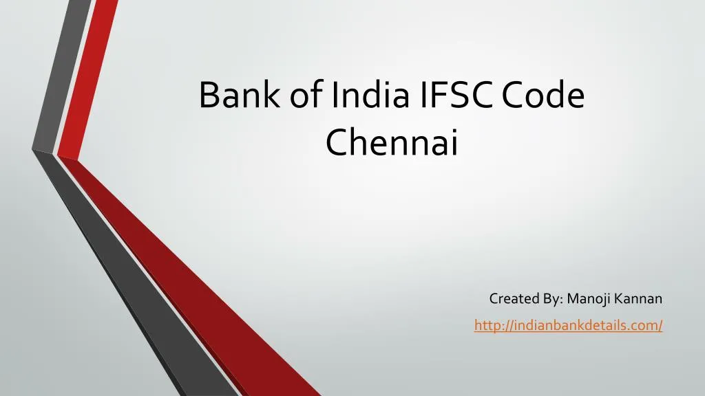 bank of india ifsc code chennai