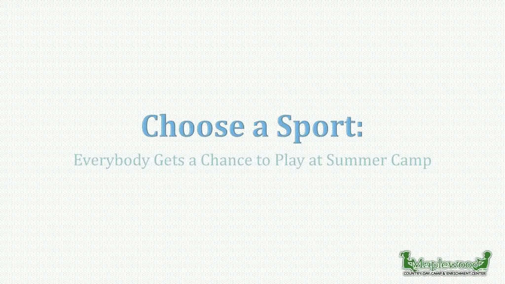 choose a sport