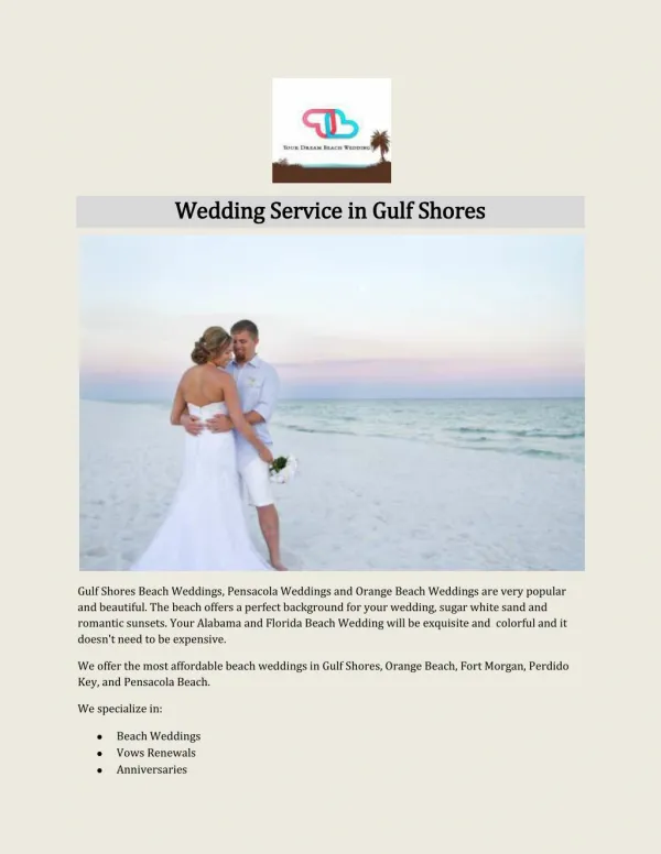 Wedding Service in Gulf Shores
