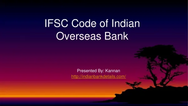 Indian overseas bank IFSC code