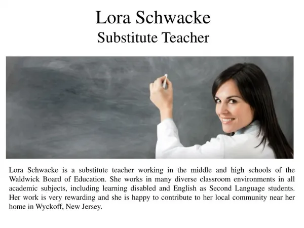 Lora Schwacke Substitute Teacher