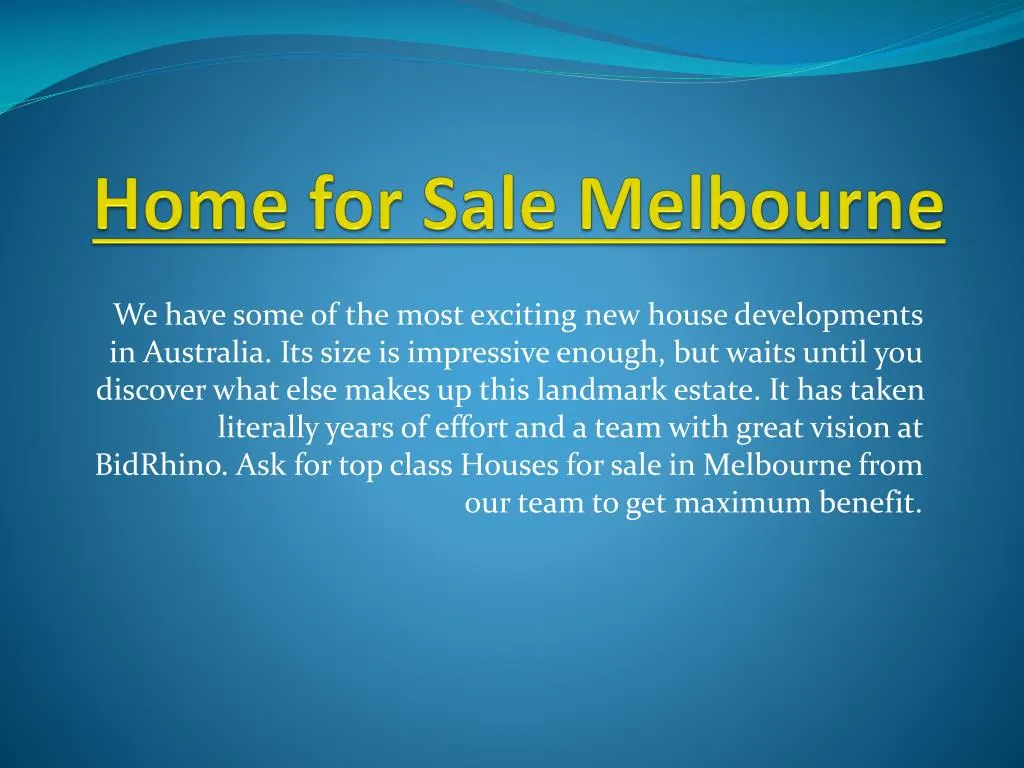 home for sale melbourne