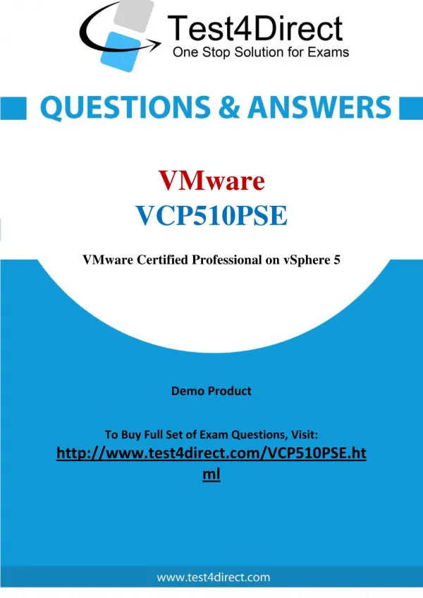 VMware VCP510PSE Real Exam Questions
