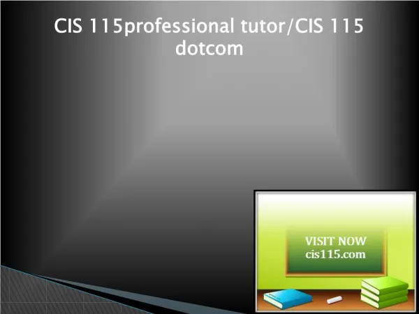 CIS 115 Successful Learning/cis115dotcom