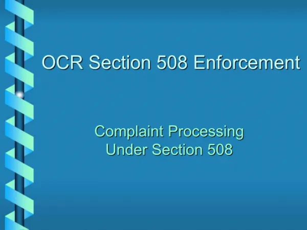 OCR Section 508 Enforcement