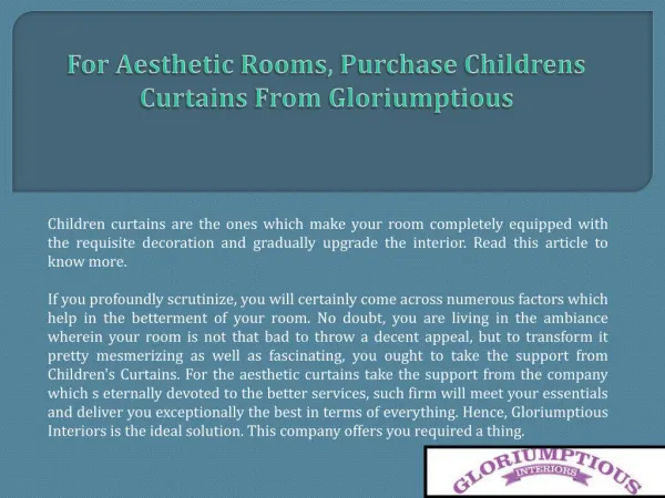 For aesthetic rooms, purchase childrens curtains from Gloriumptious