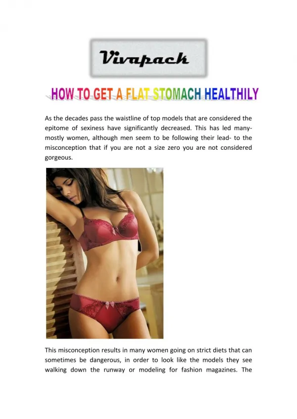 HOW TO GET A FLAT STOMACH HEALTHILY