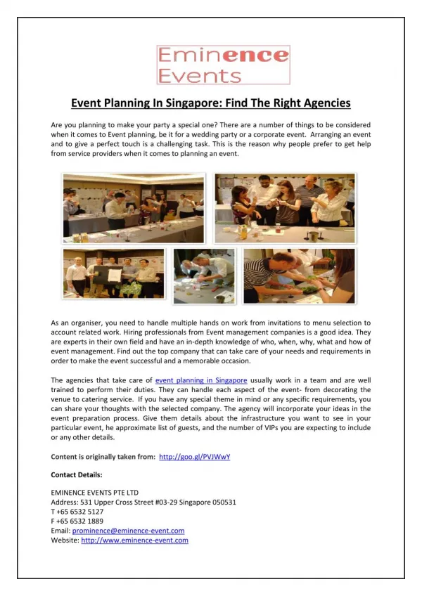 Event Planning In Singapore: Find The Right Agencies