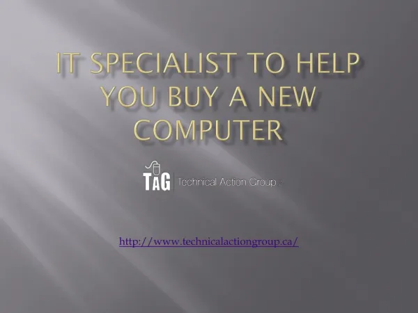 It Specialist To Help You Buy A New Computer
