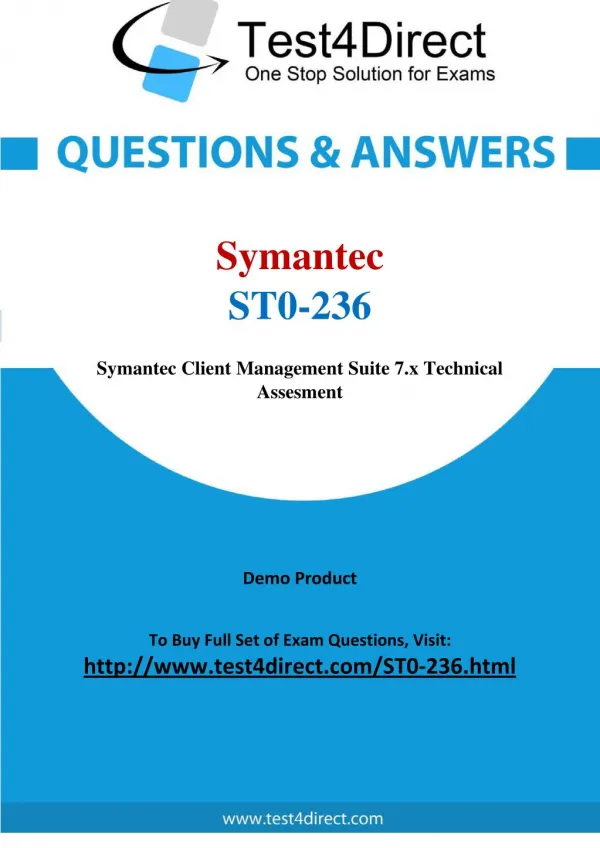 Symantec ST0-236 Test - Updated Demo