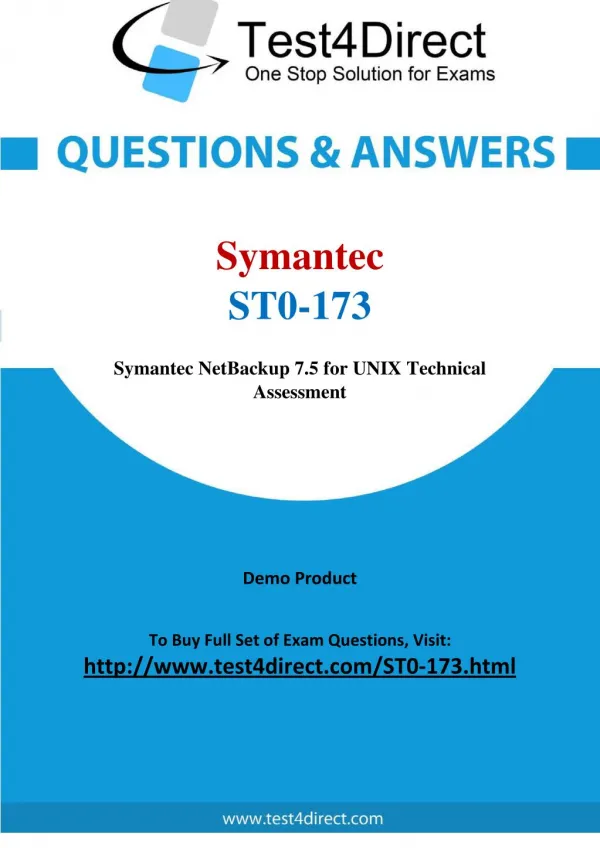 Symantec ST0-173 Exam - Updated Questions
