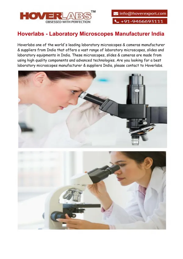 Laboratory Microscopes Exporter & Manufacturers India