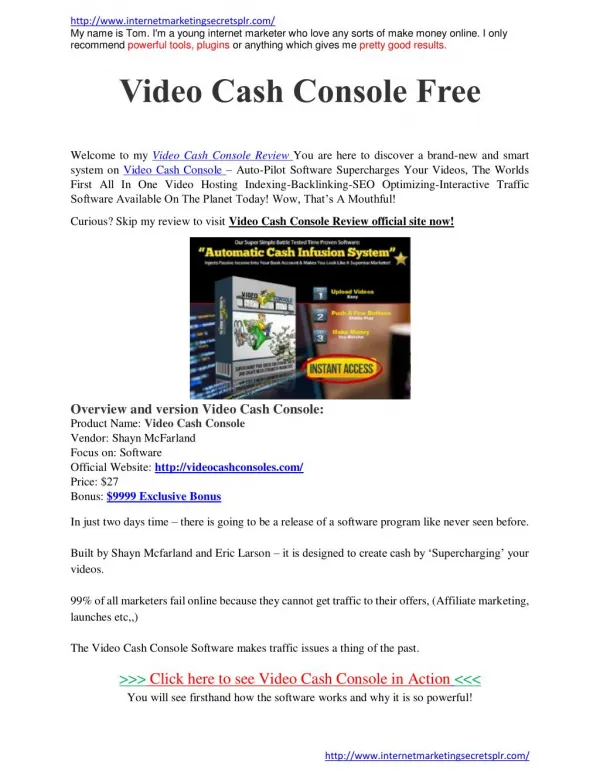 Video Cash Console Video Cash Console Review