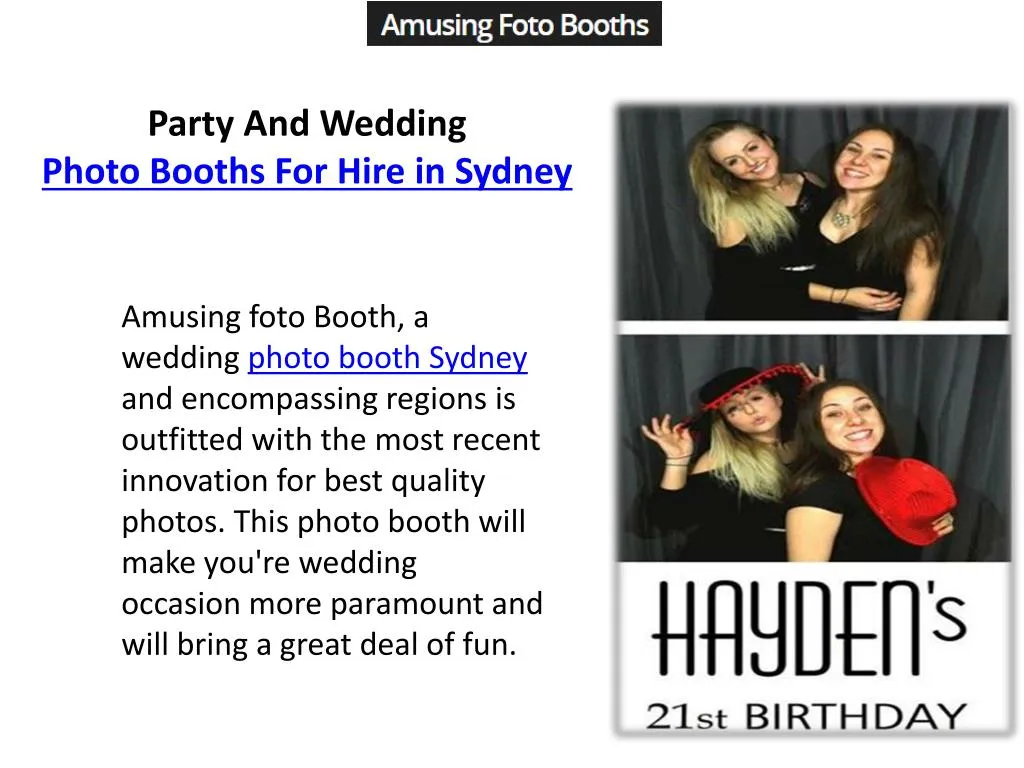 party and wedding photo booths for hire in sydney