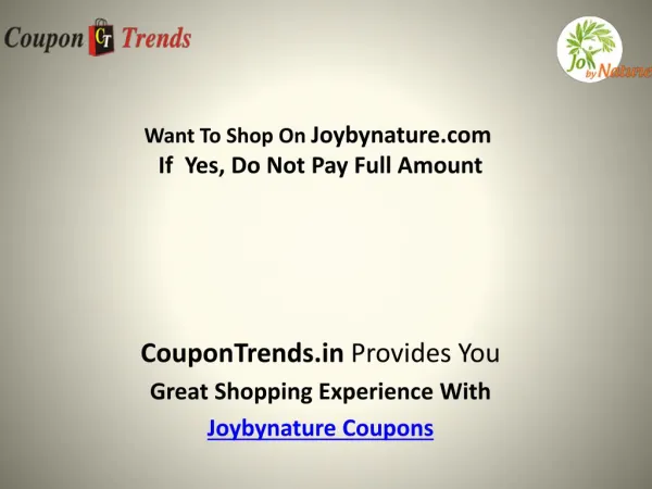 Joybynature coupons