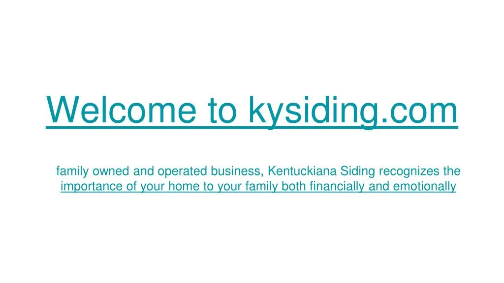 welcome to kysiding com