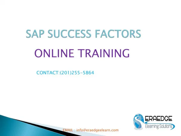 SAP SUCCESSFACTORS Online Training by Eraedgeelearn