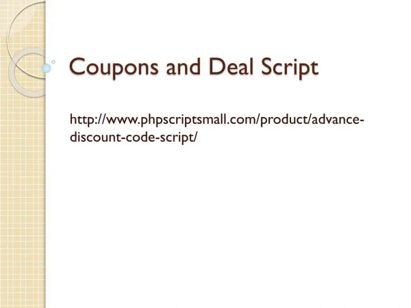 Coupons and Deal Script