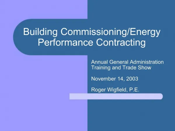 Building Commissioning