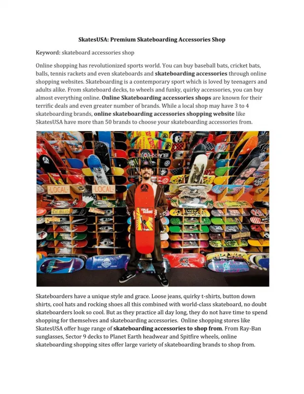SkatesUSA: Premium Skateboarding Accessories Shop