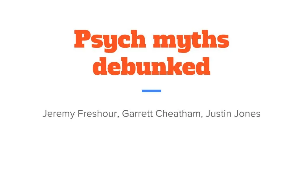psych myths debunked