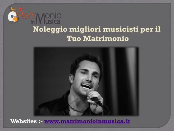 Perfezionare Matrimonio Musicista per Matrimonio in Italia