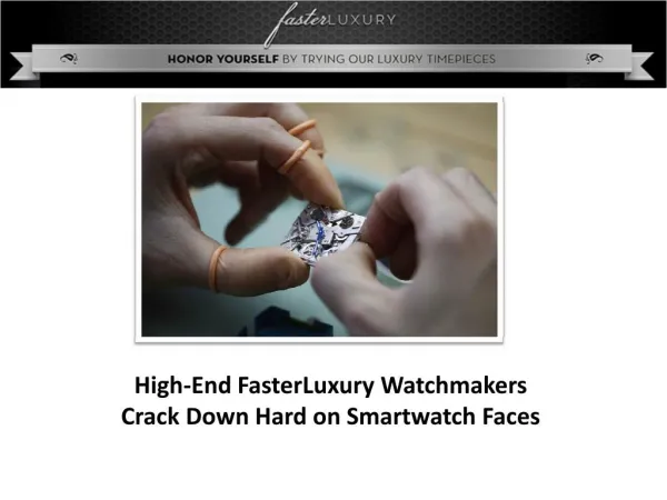 High End fasterluxury watchmakers