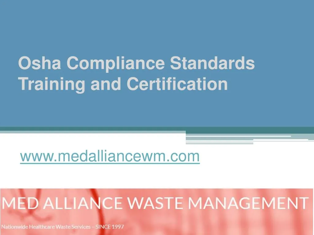 osha compliance standards training and certification