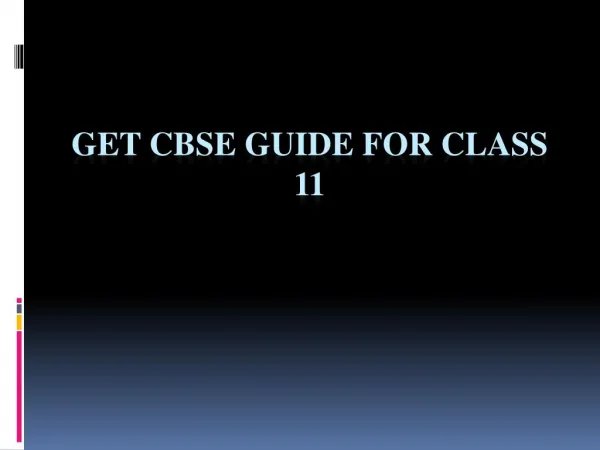 Best CBSE Guide for Class 11