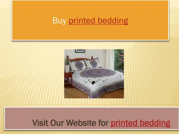 printed bedding