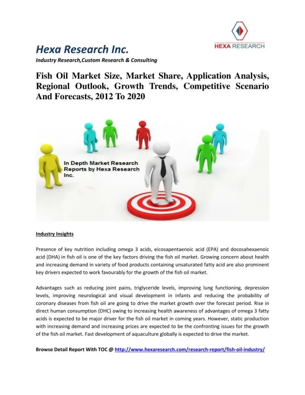 Fish Oil Market Size, Market Share, Application Analysis, Regional Outlook, Growth Trends, Competitive Scenario And Fore