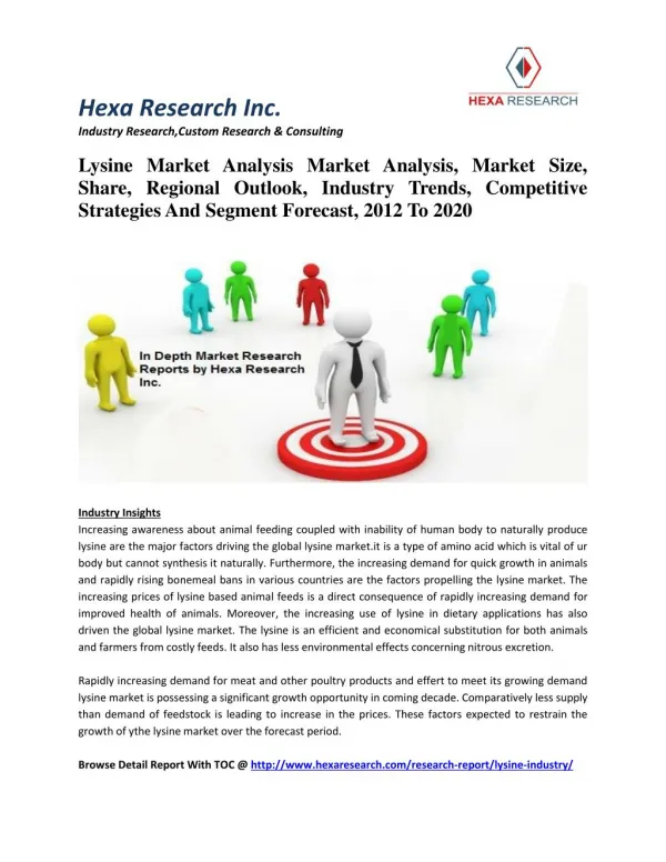 Lysine Market Analysis Market Analysis, Market Size, Share, Regional Outlook, Industry Trends, Competitive Strategies An