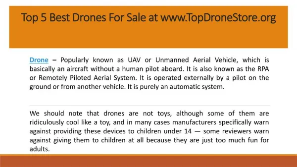 Top 5 Best Drones For Sale with Discount at www.TopDroneStore.org