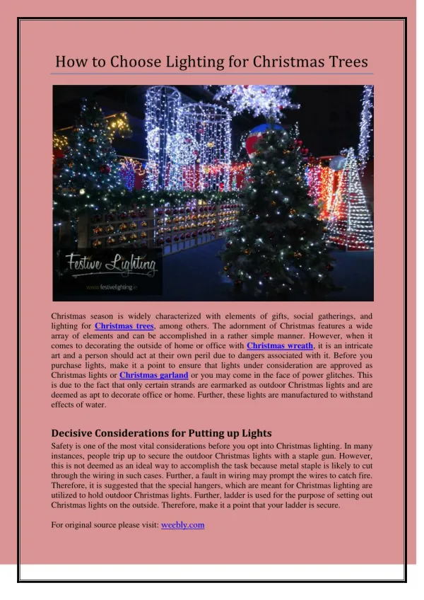 How to Choose Lighting for Christmas Trees