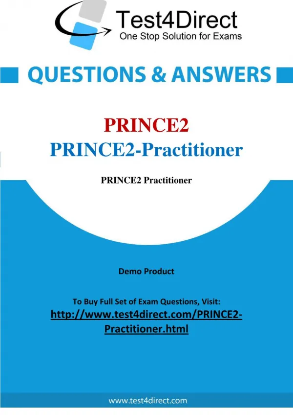PRINCE2 Practitioner Real Exam Questions