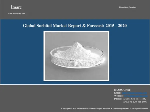 Global Sorbitol Market Report 2015-2020