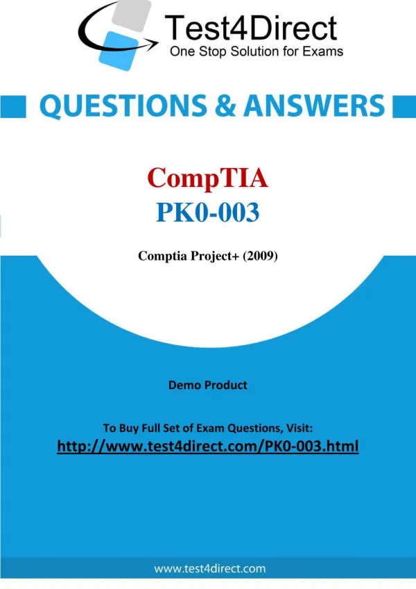 CompTIA PK0-003 Exam Questions