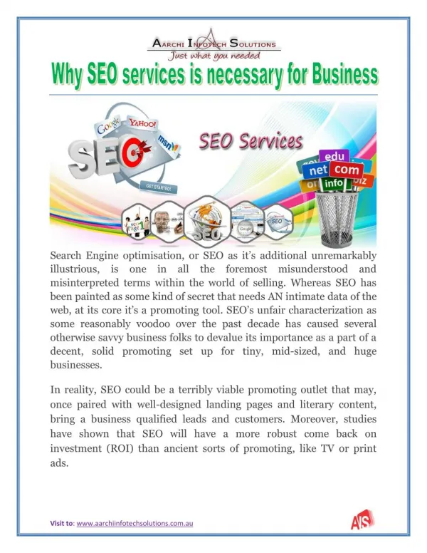 Why SEO services is necessary for Business
